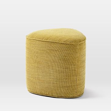Pebble Ottoman Small, Poly, Basket Slub, Dove, Concealed Supports - Image 2