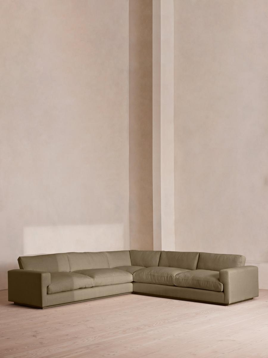 Mossley Corner Sofa, Linen, Sage, US - Image 0