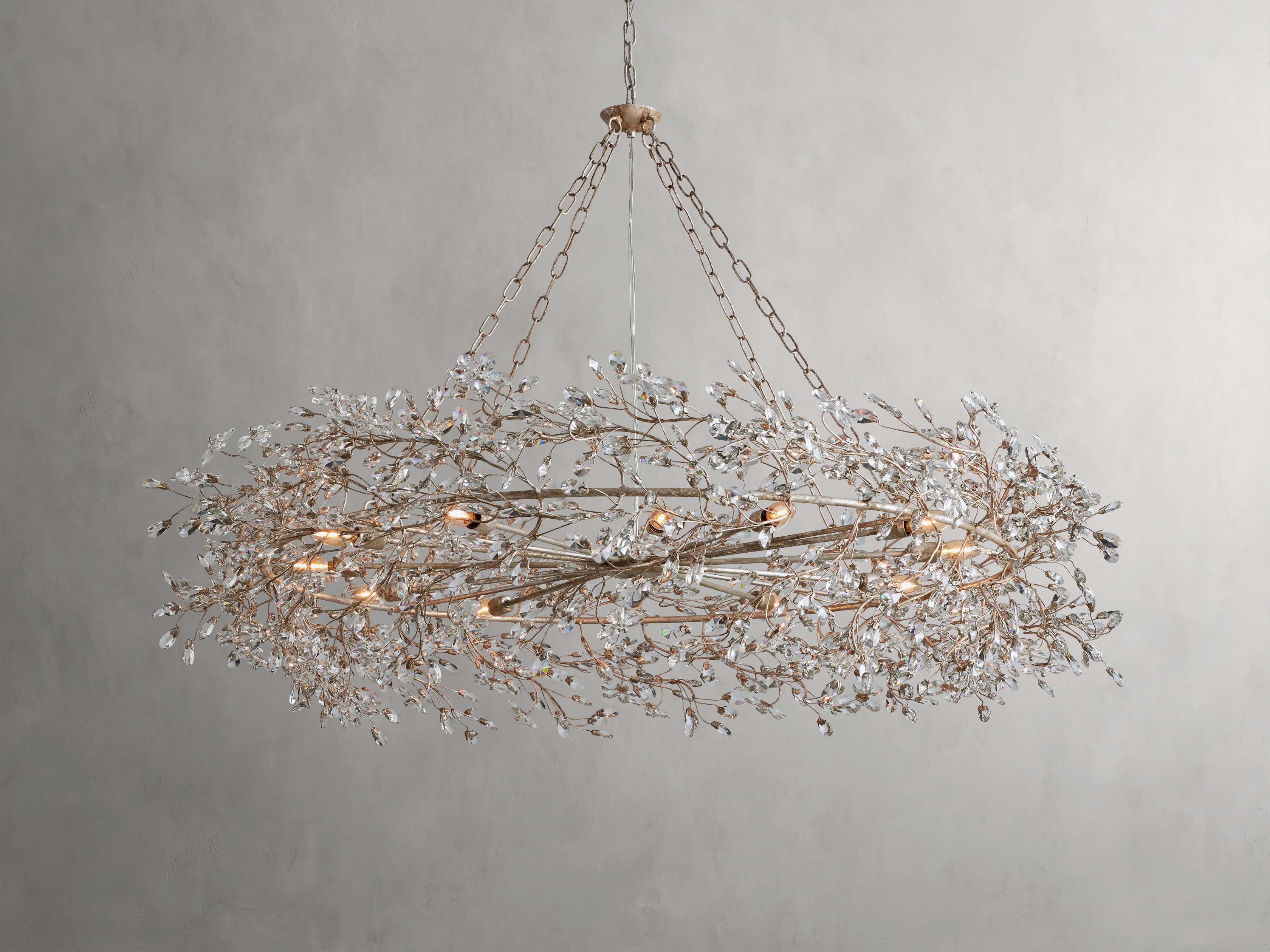 Fiore Crown Chandelier in Crystal 60" Silver   - Image 0