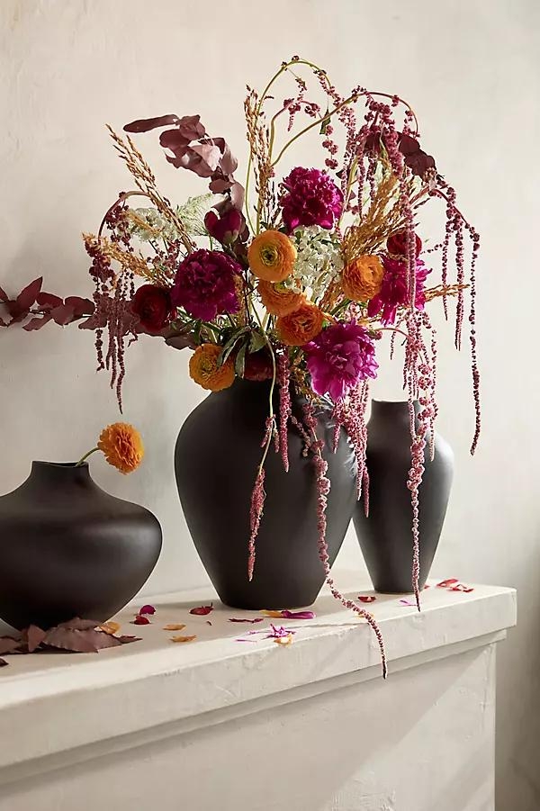Organic Ceramic Vase, Tall Charcoal - Image 0