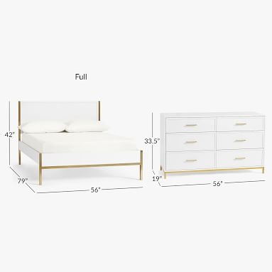 Blaire Classic Bed & 6-Drawer Dresser Set, Queen, Simply White - Image 1