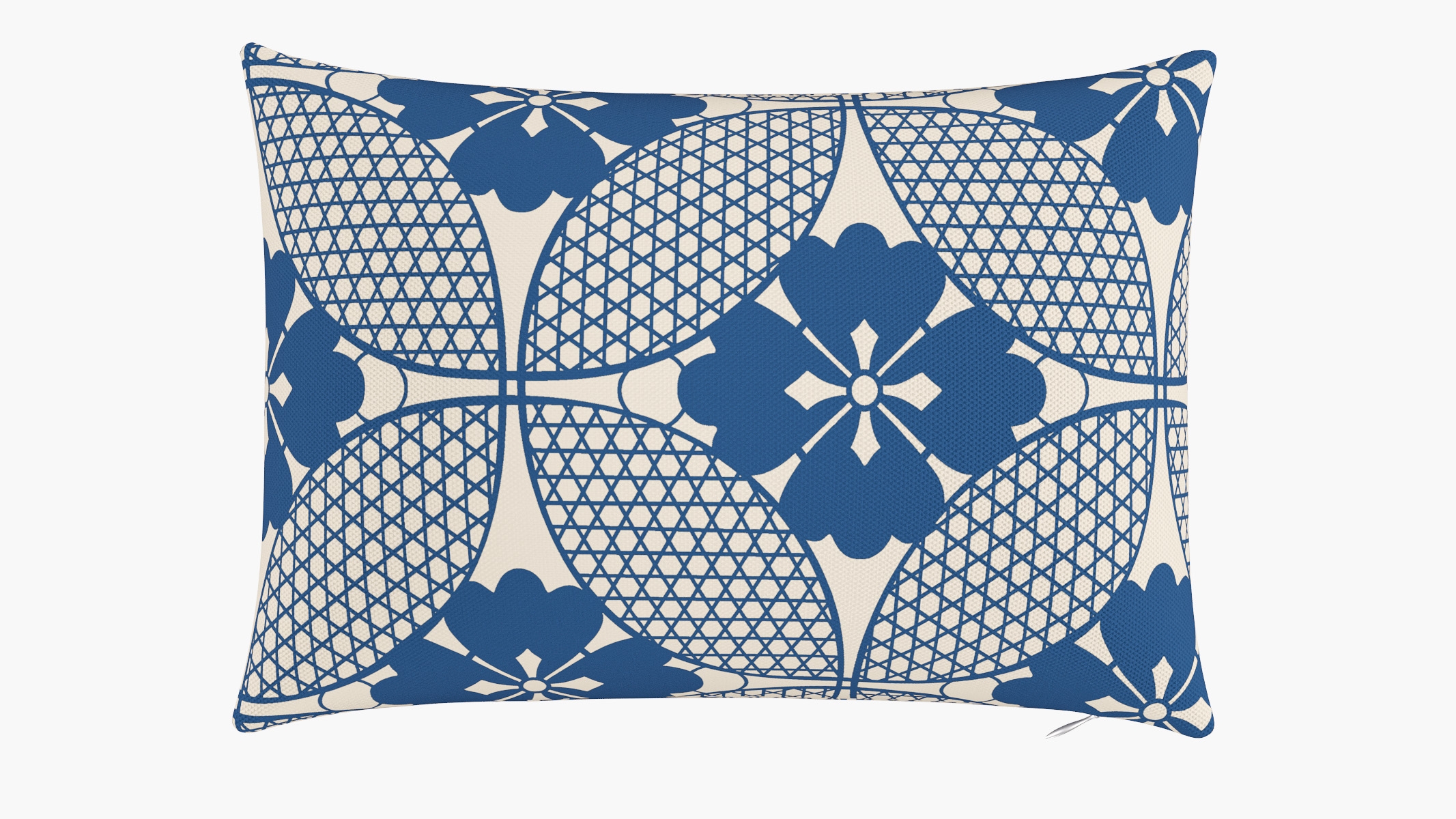Throw Pillow Cover 14" x 20", Bright Navy Solaire, 14" x 20" - Image 0