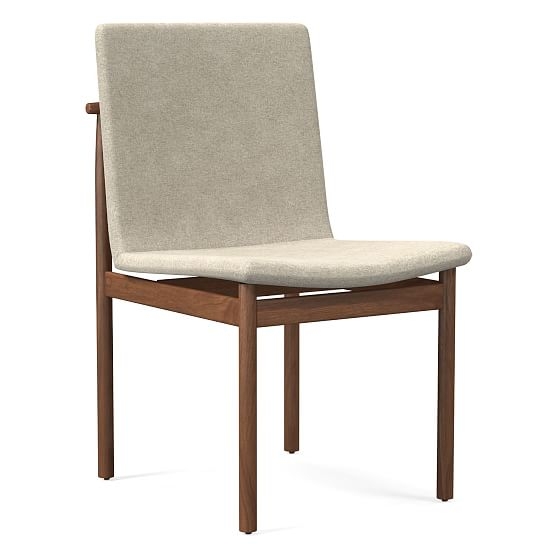 OPEN BOX: Framework Dining Chair,Distressed Velvet,Dune,Walnut - Image 0