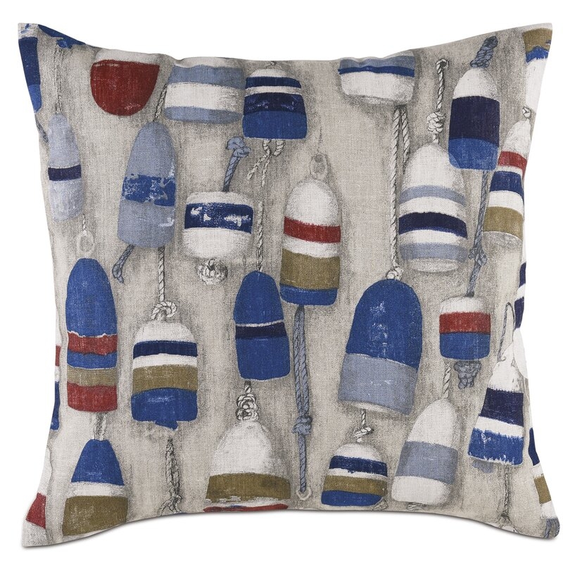 Eastern Accents Nautical by Studio 773 Afloat Buoys Print Throw Pillow Cover & Insert - Image 0