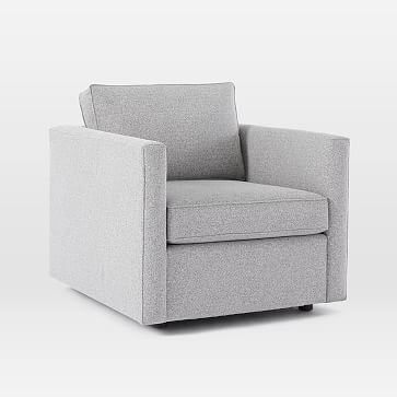 Harris Chair, Poly , Performance Basket Slub, Pearl Gray, Concealed Supports - Image 1