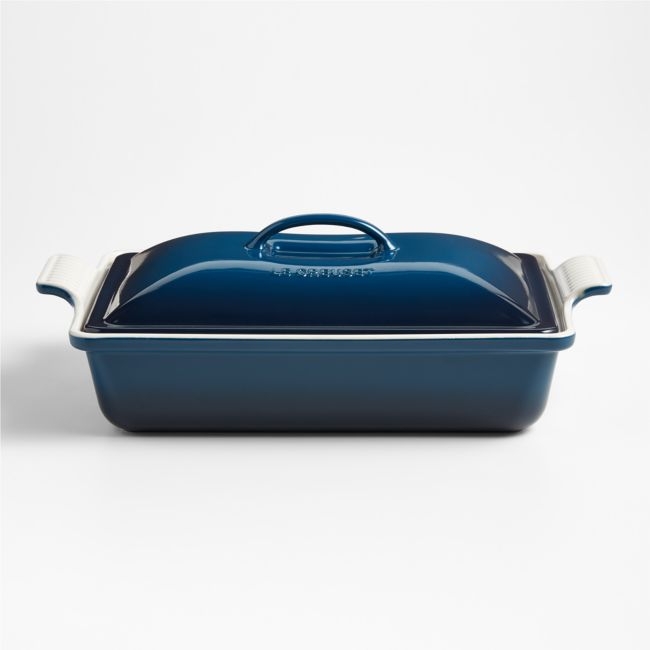 Le Creuset ® Heritage 4-Qt. Nuit Ceramic Rectangular Baking Dish with Lid - Image 0