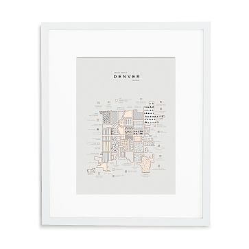Denver Letterpressed Map Print, Natural Frame, 16"x20" - Image 2