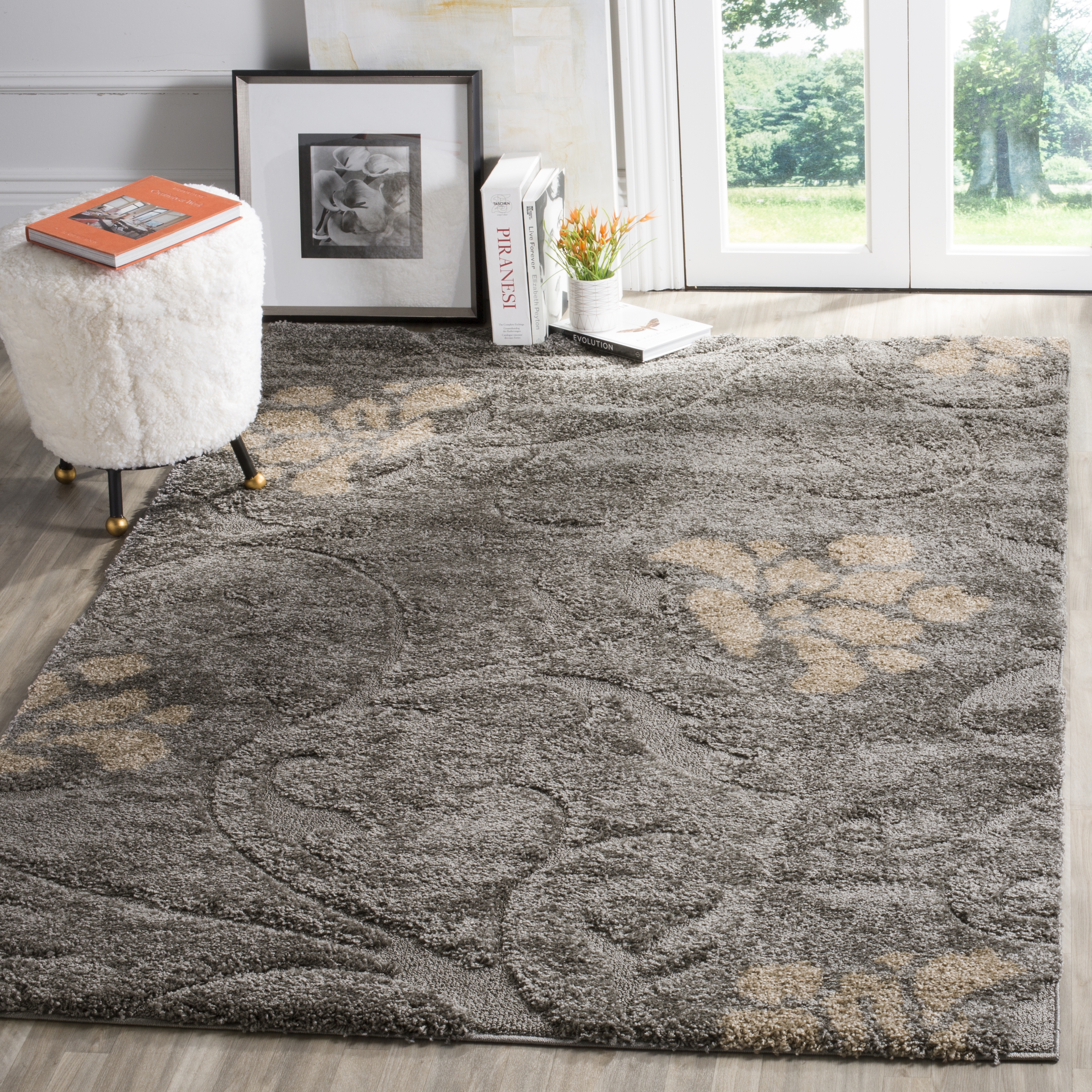 Arlo Home Woven Area Rug, SG464-8013, Grey/Beige,  4' X 6' - Image 1