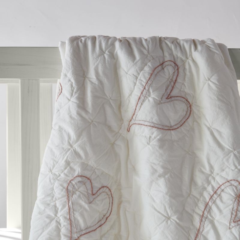 Clay Heart Organic Cotton Baby Crib Quilt by Leanne Ford - Image 5