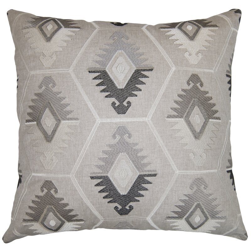 Square Feathers Nomad Tribal Rectangular Pillow Cover & Insert - Image 0
