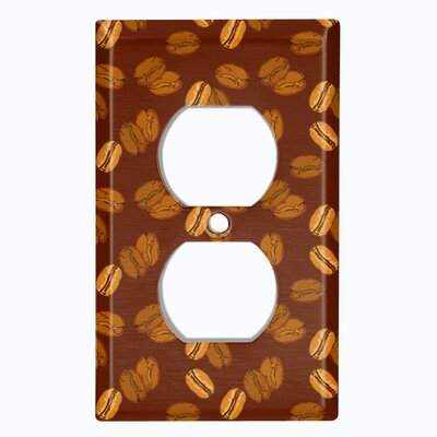 Metal Light Switch Plate Outlet Cover (Coffee Mocha Espresso Beans Brown - Single Duplex) - Image 0