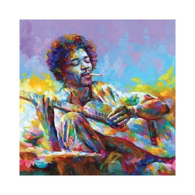Jimi Hendrix II by Leon Devenice - Wrapped Canvas - Image 0