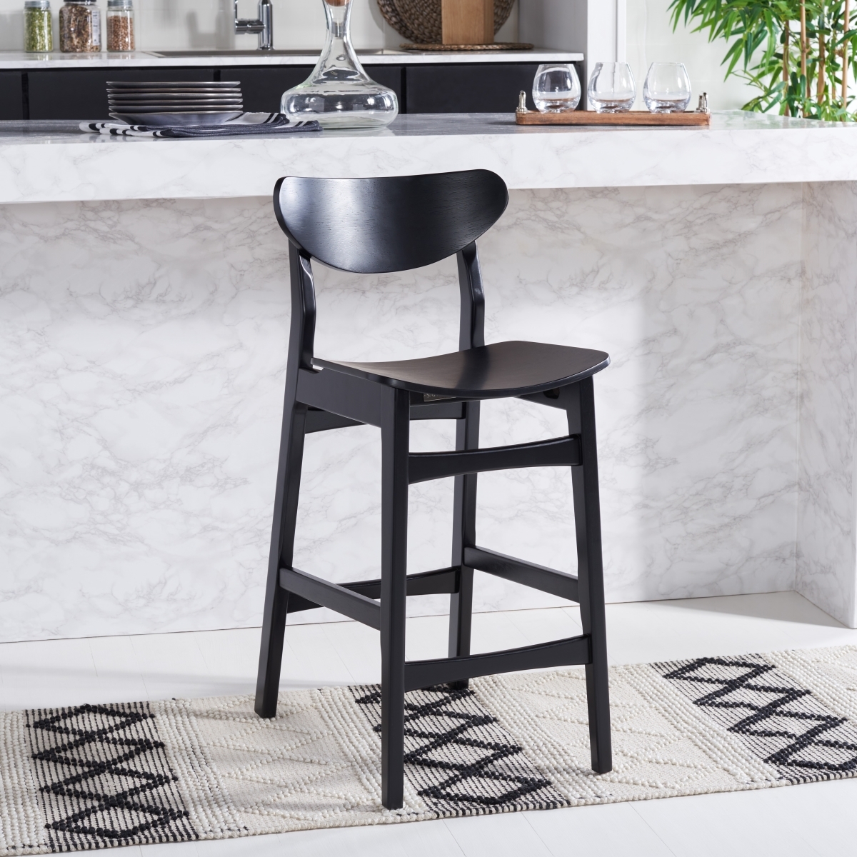 Thaxton Counter Stool - Black - Safavieh - Image 1
