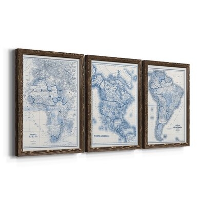 Africa In Shades Of Blue-Premium Framed Canvas - Ready To Hang - Image 0