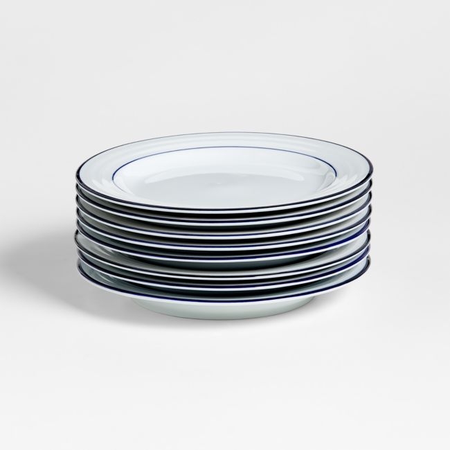 Roulette Blue Band Salad Plates, Set of 8 - Image 0