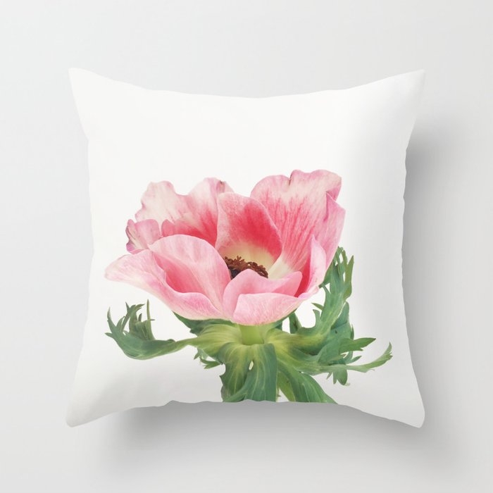 Pink Anemone Throw Pillow by Cassia Beck - Cover (16" x 16") With Pillow Insert - Indoor Pillow - Image 0