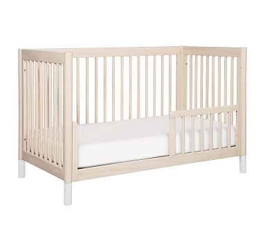 Babyletto Gelato 4-in-1 Convertible Crib, UPS, Washed Natural/White - Image 1