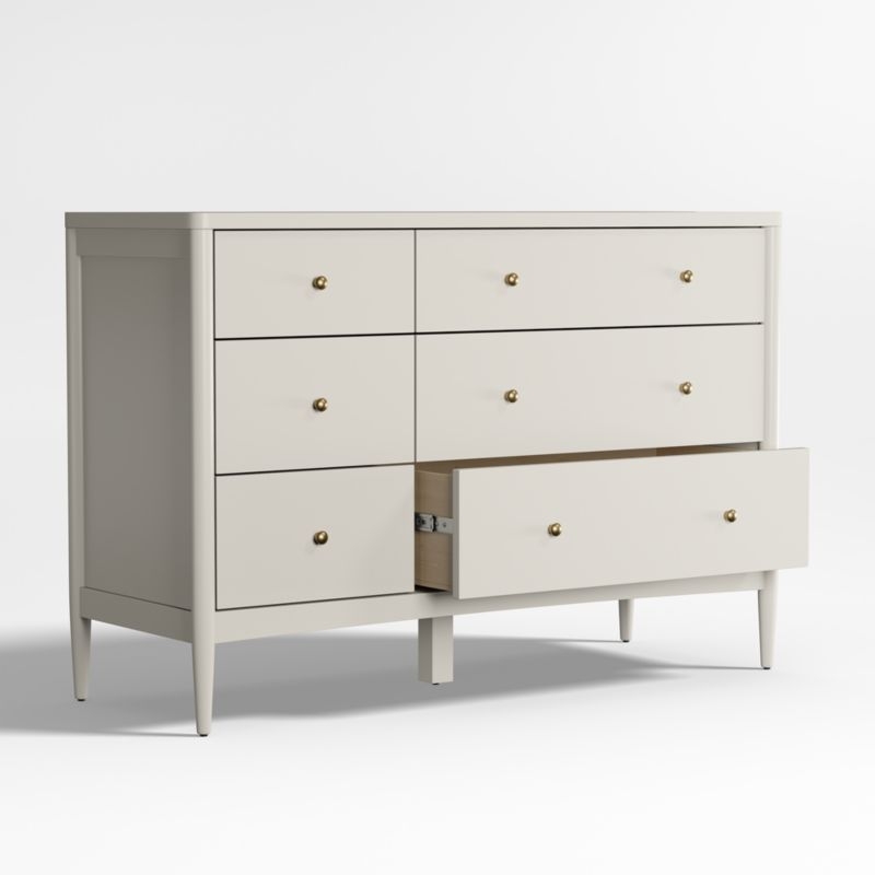 Hampshire Cozy Grey Wood 6-Drawer Kids Dresser - Image 3