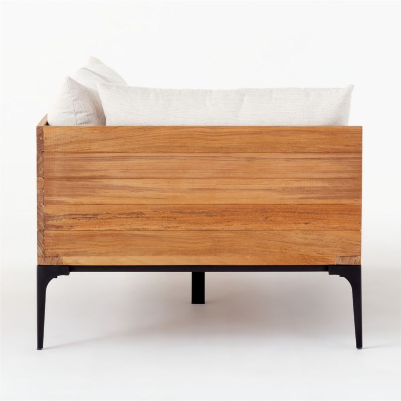 Naya Cast Iron and Teak Left Arm Loveseat - Image 3