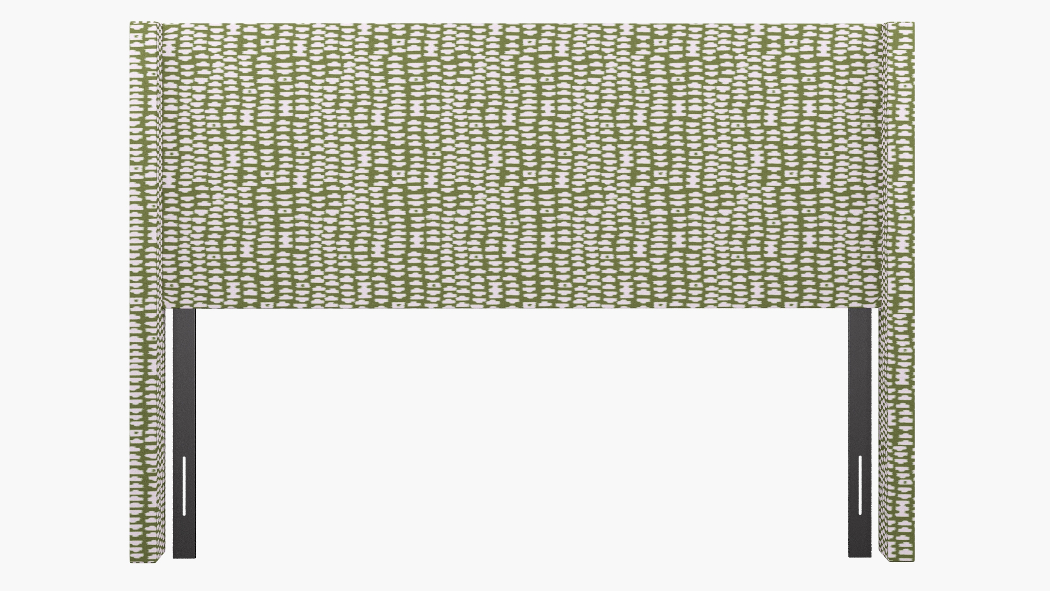 Modern Wingback Headboard, Olive Odalisque, King - Image 1