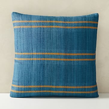 Silk Stripes Pillow Cover, 20"x20", Shadow Blue - Image 0