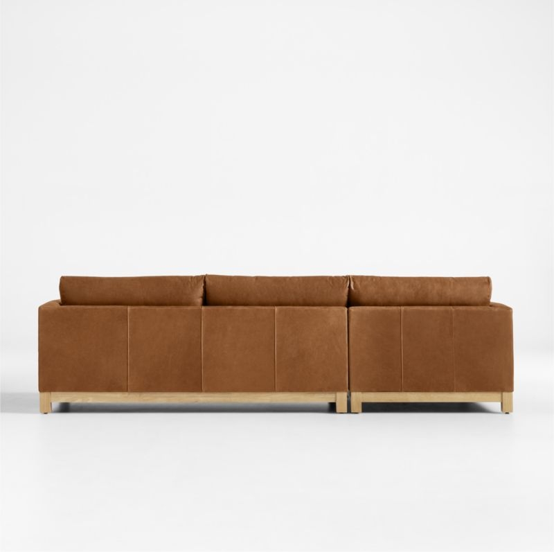 Pacific Wood Base 2-Piece Leather Sectional Sofa with Chaise Lounge - Image 3