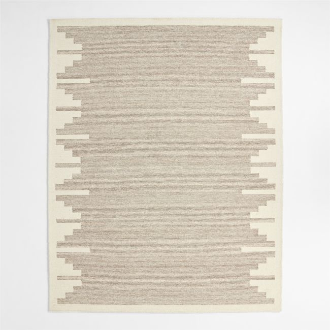 Edge Beige Geometric Wool Kids Area Rug 5x8 - Image 0