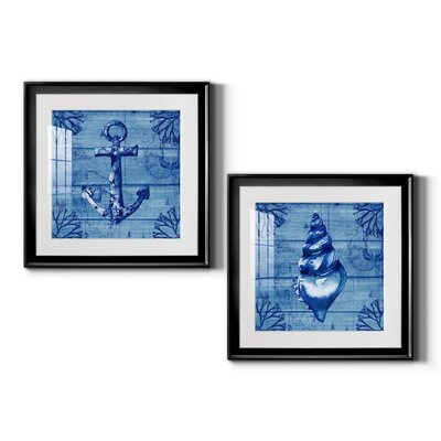 Indigo Anchor - 2 Piece Picture Frame Painting Print Set - Image 0