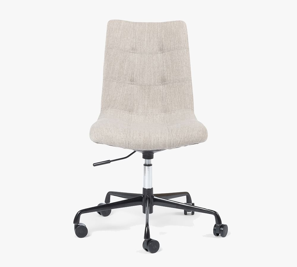 Gustine Upholstered Swivel Desk Chair, Savile Flannel - Image 0