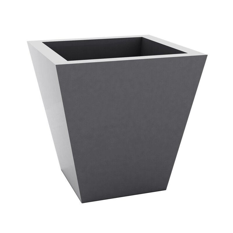 Vondom Cono Cuadrado Self Watering Plastic Pot Planter Color: Steel - Image 0
