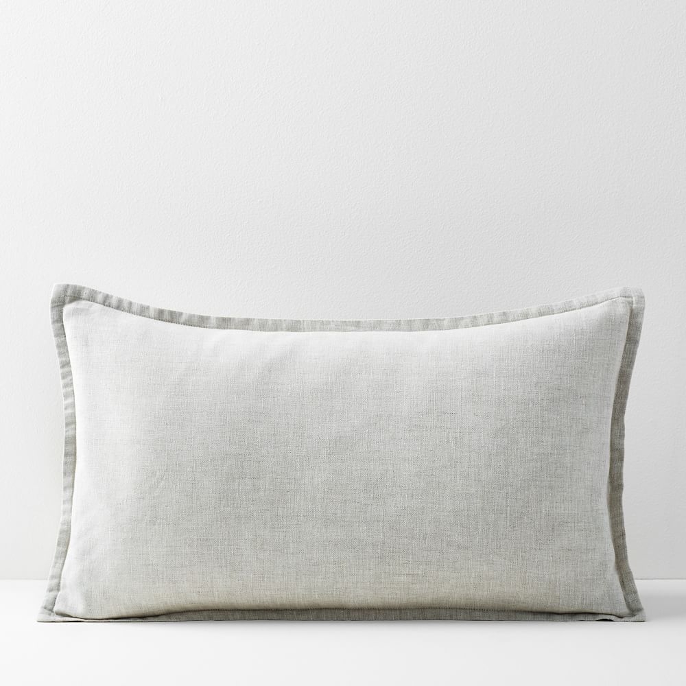 European Flax Linen Pillow Cover, 12"x21", Natural - Image 0