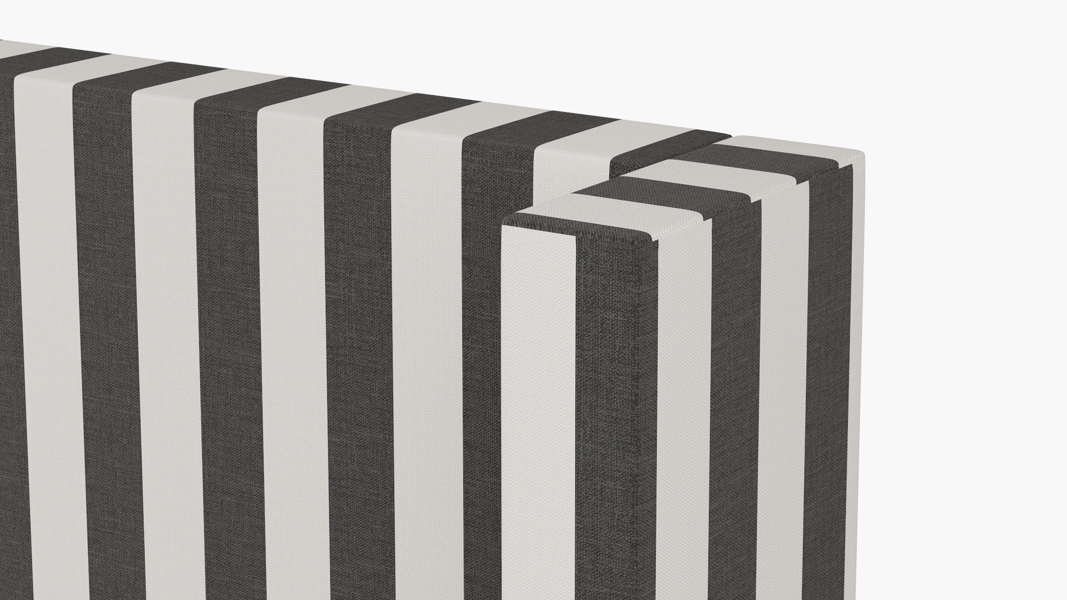 Modern Wingback Headboard, Ink Cabana Stripe, Twin - Image 2