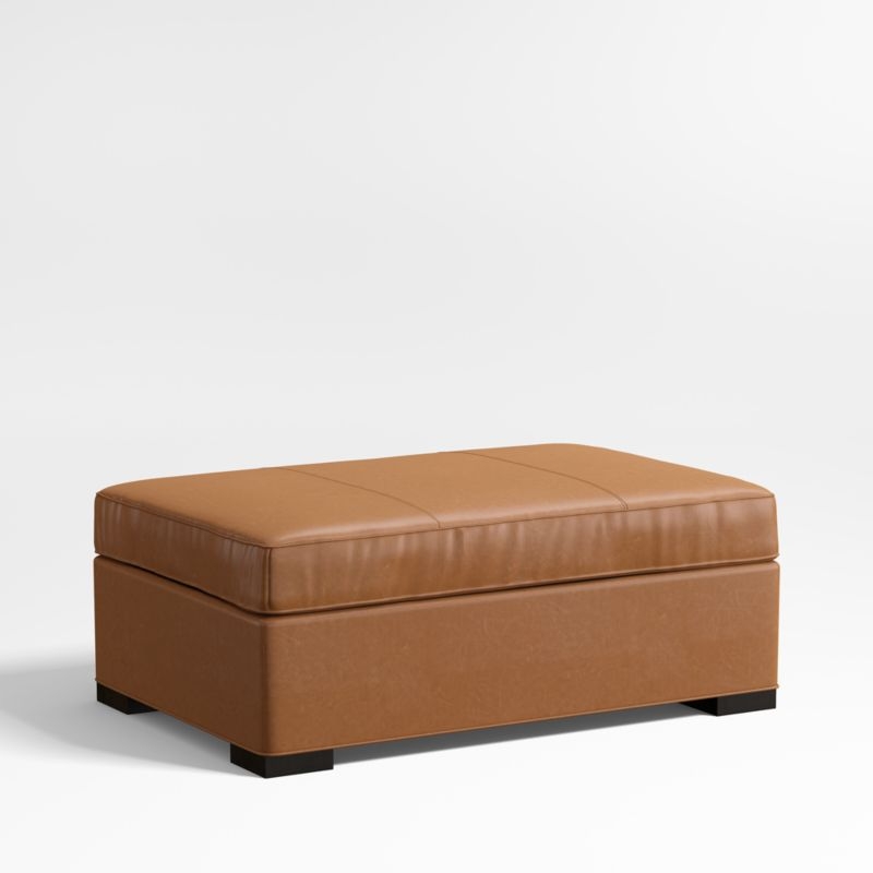 Axis Classic Leather Storage Ottoman - Image 1