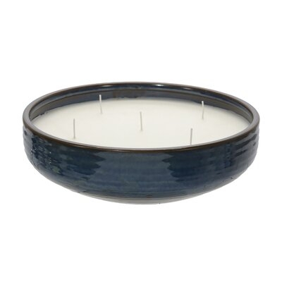 12.5 Inch Scented Candle Ceramic Bowl With 5 Wicks, Yellow - Image 0