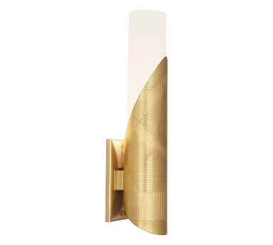Deane Glass Tube Sconce, Modern Brass - Image 2