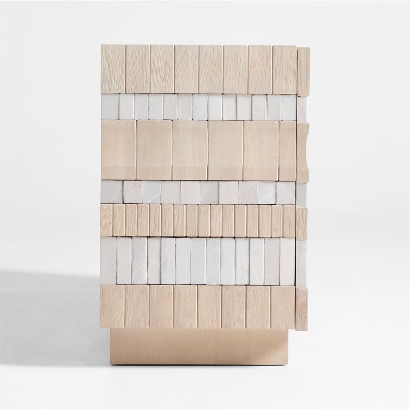 Beachcomber 80" Natural Oak Wood and White Tile Media Console by Brigette Romanek - Image 8