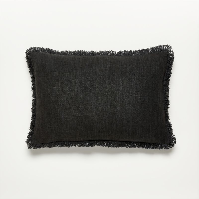 18"x12" Eyelash Black Pillow with Down-Alternative Insert - Image 0