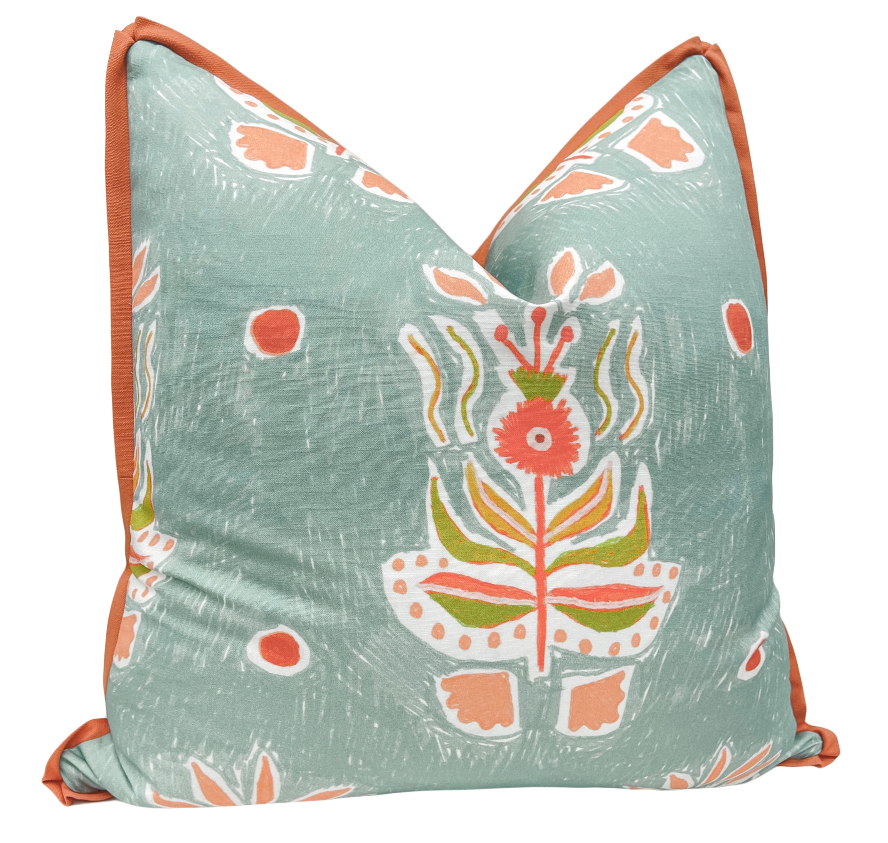 OCS X LDC | LULIE WALLACE : REBEKAH // FRENCH BLUE + CLASSIC LINEN // PERSIMMON - SAMPLE 4" X 4" / CORDING - Image 1