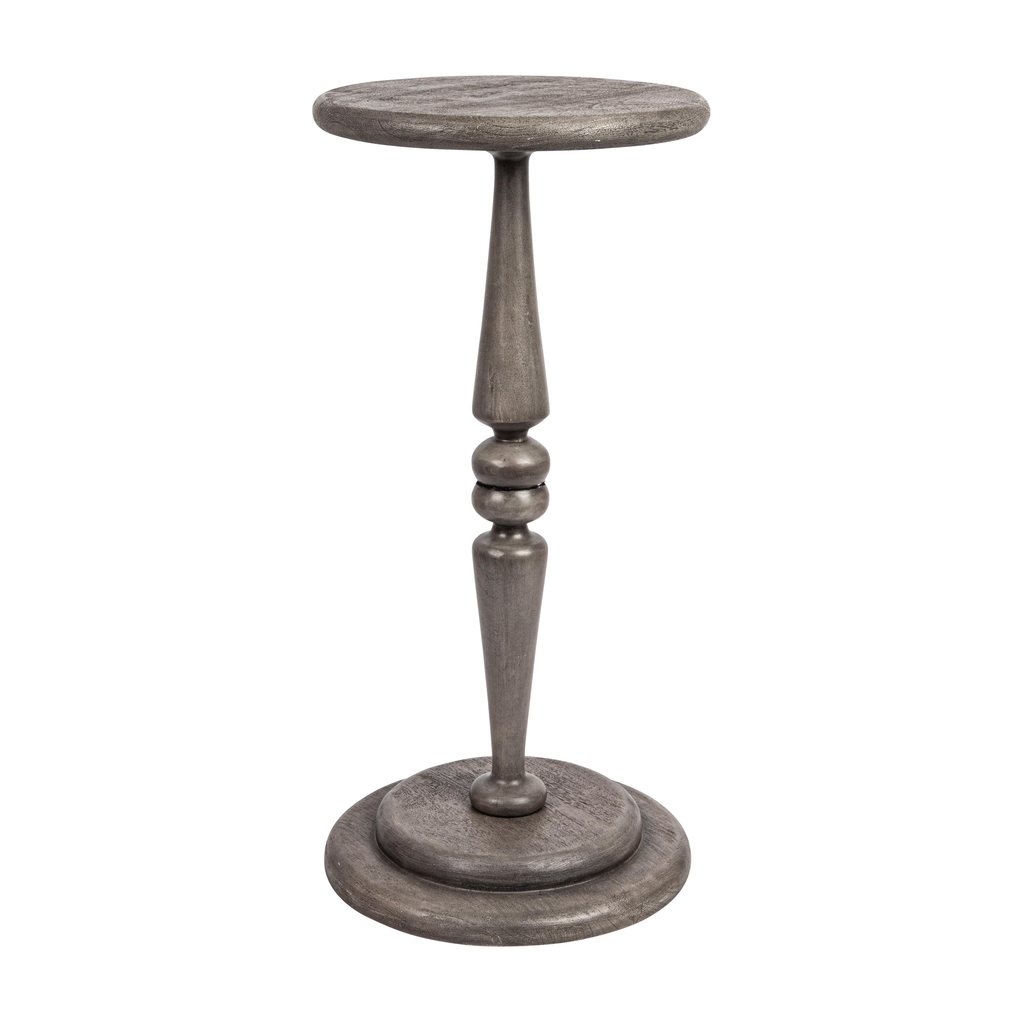 Bishop Pedestal Cocktail Side Table, Dove Grey - Image 0