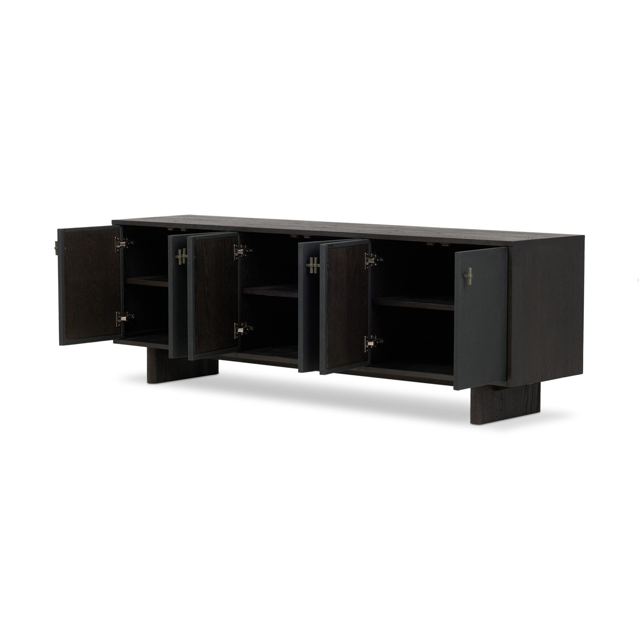 Posada Media Console - Worn Black Oak Veneer - Image 7