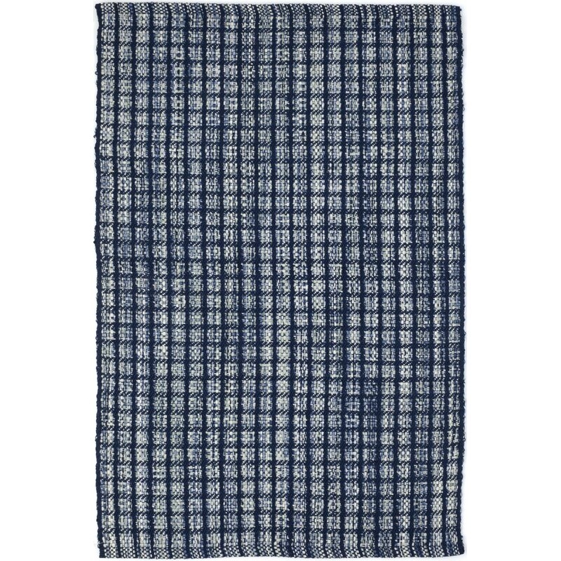Dash and Albert Rugs Plaid Handwoven Blue Indoor / Outdoor Area Rug - Image 0