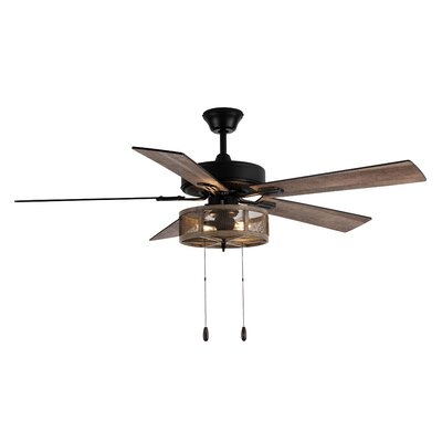 52" Easterling 5 - Blade Caged Ceiling Fan with Pull Chain and Light Kit Included - Image 0