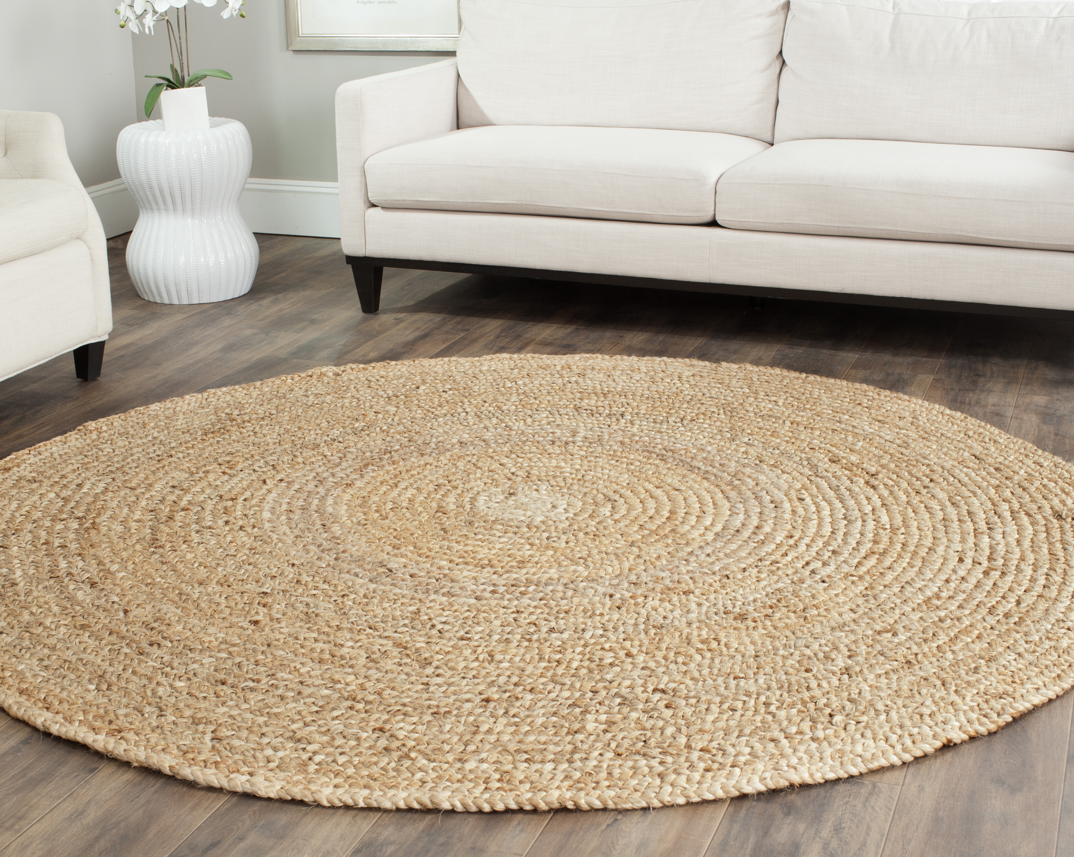 Arlo Home Hand Woven Area Rug, NF733A, Natural,  7' X 7' Round - Image 1