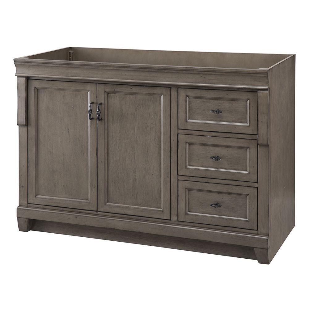 Home Decorators Collection Naples 48 in. W Bath Vanity Cabinet Only in Distressed Grey with Right Hand Drawers - Image 0