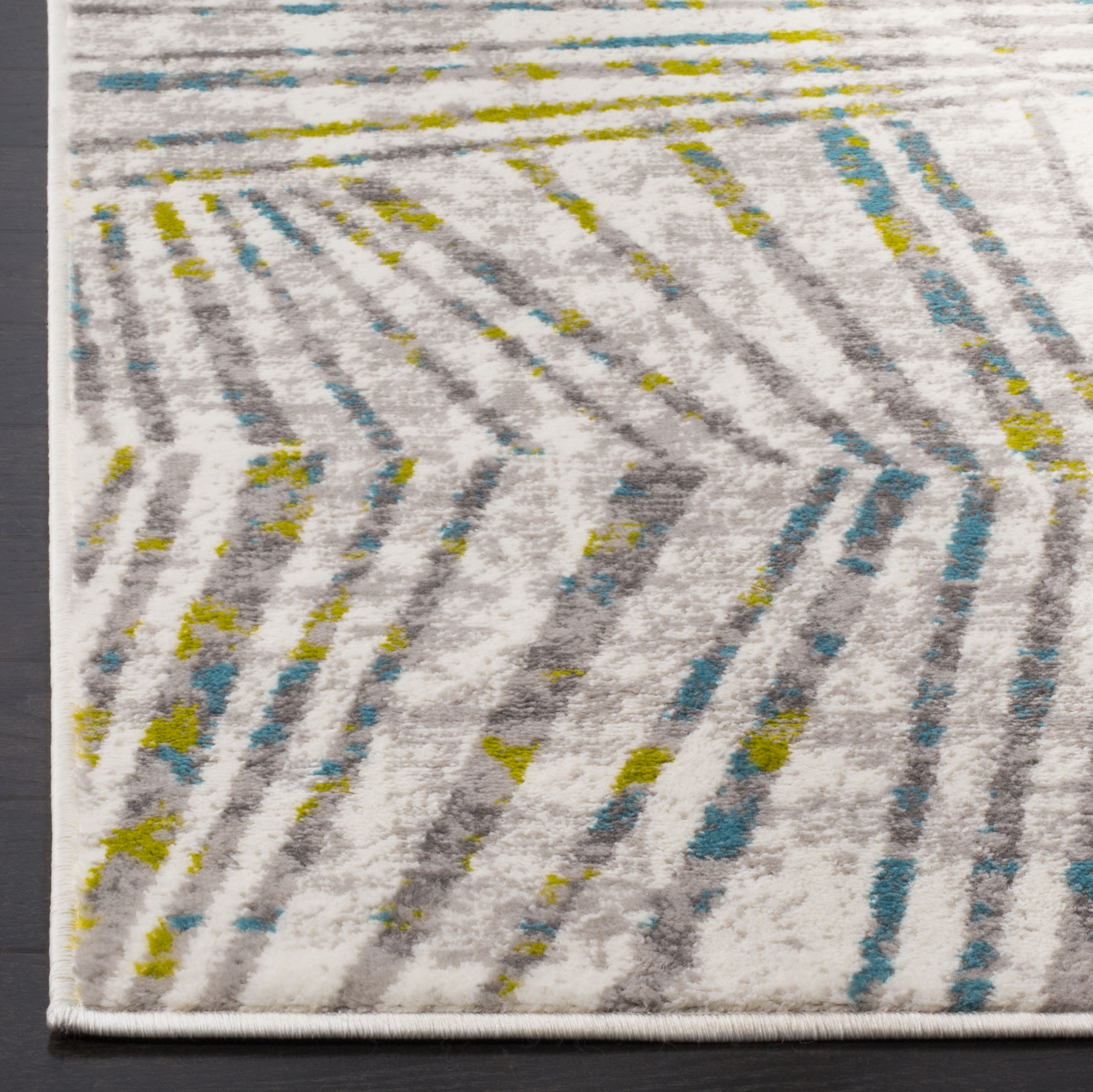 Arlo Home Woven Area Rug, SKY191G, Grey/Green,  2' X 8' - Image 2