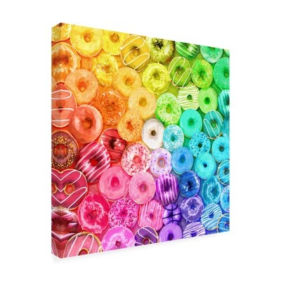 Cora Niele 'Rainbow Pile Of Donuts' Canvas Art - Image 0