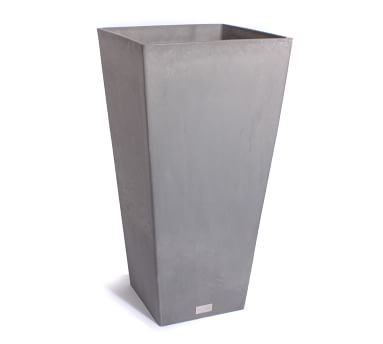 All Weather Eco Hevea Tapered Cube Tall Planter, Black - 14"W x 28"H - Image 5