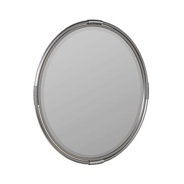 Mod Wall Mirror, Dimensions 32" Diameter x 1" Deep, Silver - Image 0