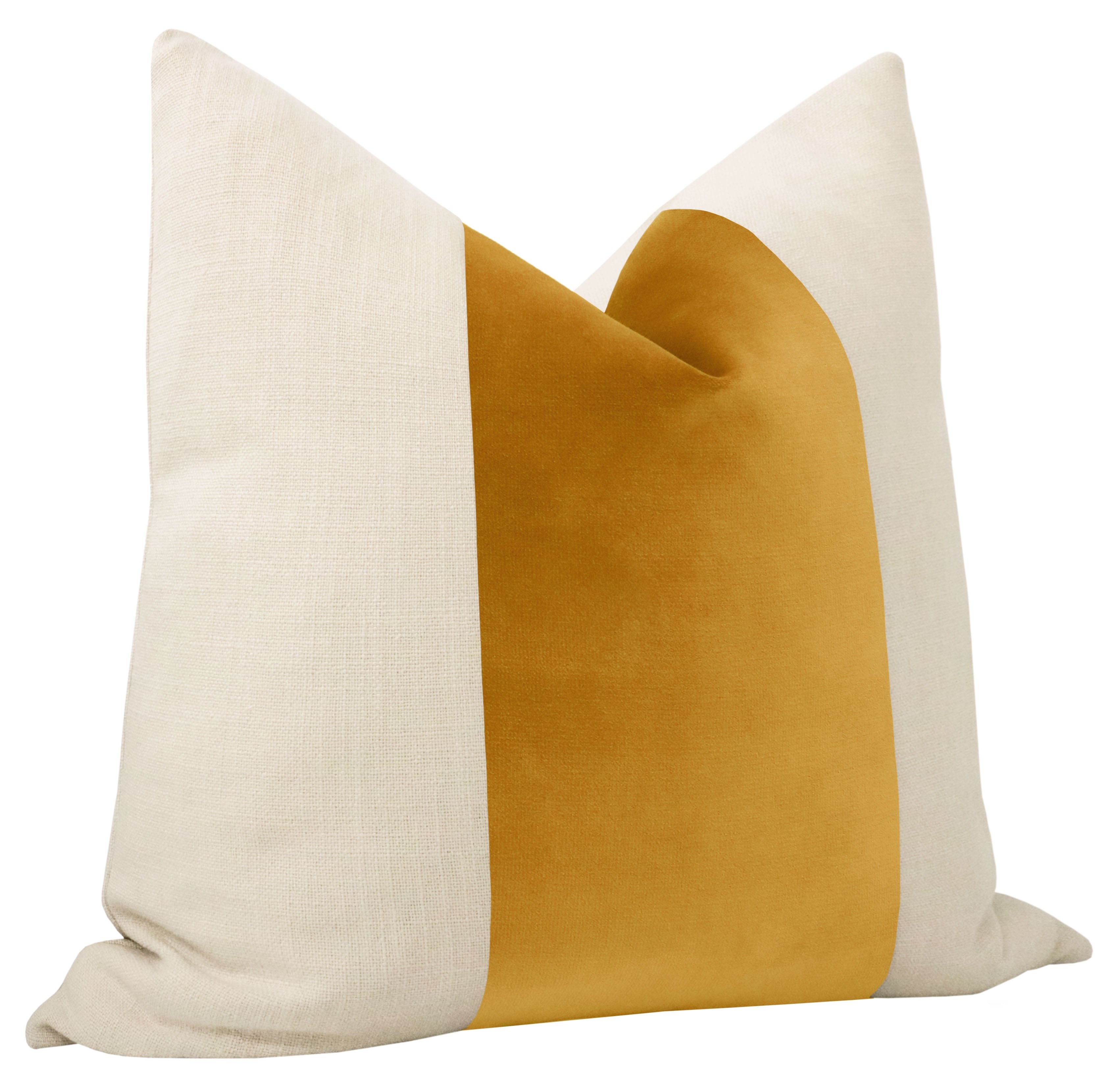 Panel Sonoma Velvet Pillow Cover, Curry, 18" x 18" - Image 1