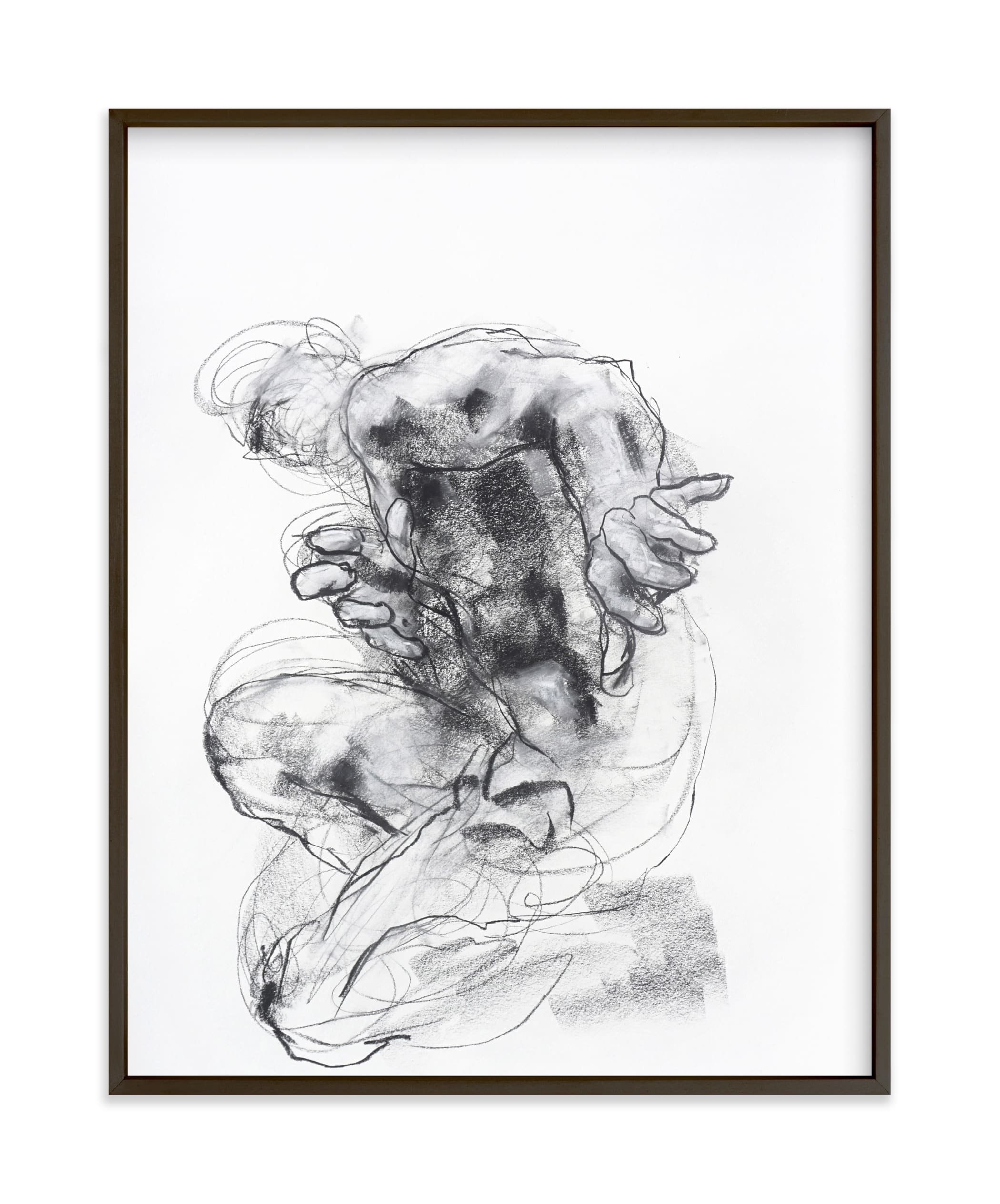 Drawing 538 - Crouching Figure Art Print - Image 0